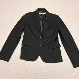 Boston Proper Blazer Womens 10 Black Two Button Jacket Formal Classic